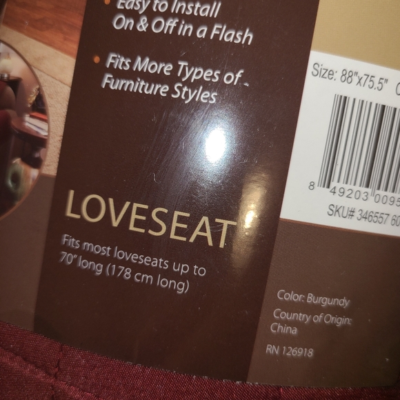 Furniture Protector for Love Seat - Burgundy - Picture 7 of 9